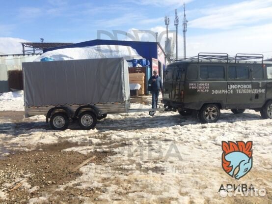 Двухосный прицеп 32.022 с тентом 150 см для бочек