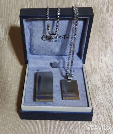 Кулон муж.с цепочк. и зажим д/денег Caseti Франция