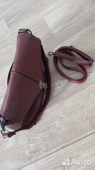 Сумка натуральная кожа бордо