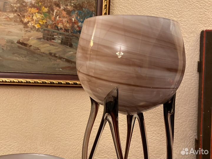 Вазы интерьерные цветное стекло 3шт