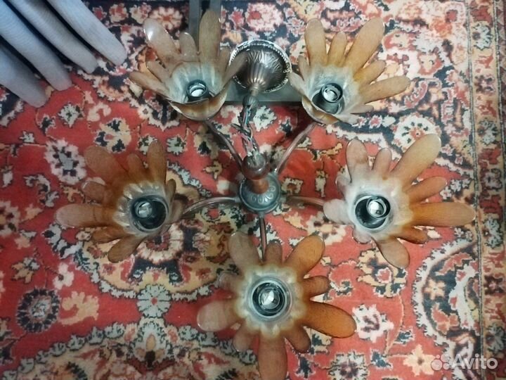 Бронзовая люстра СССР 