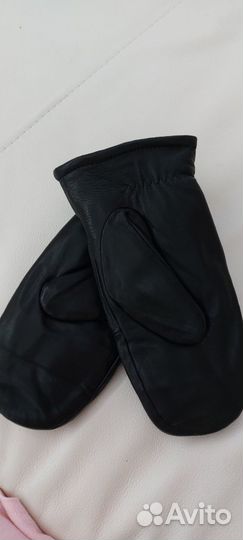 Варежки кожаные