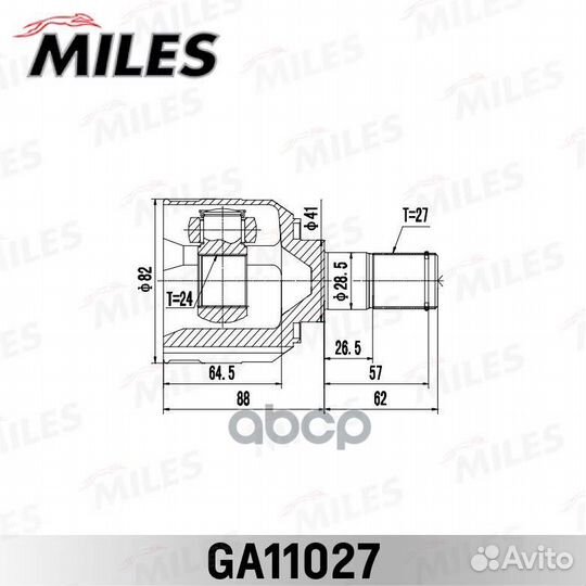 ШРУС KIA soul 08 (2008) (GEN) внутр. лев. GA11027