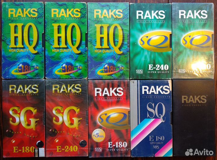 Видеокассеты Raks E-180 - 10 штук Одним лотом
