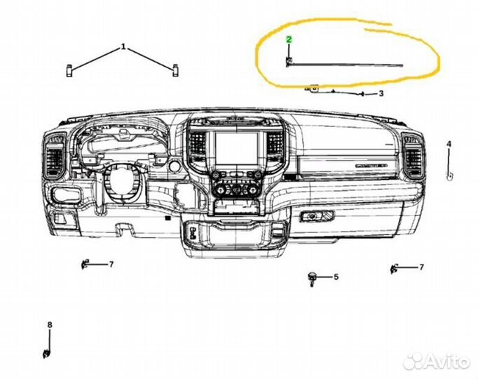 Подсветка салона, плафон передняя правая Dodge Ram