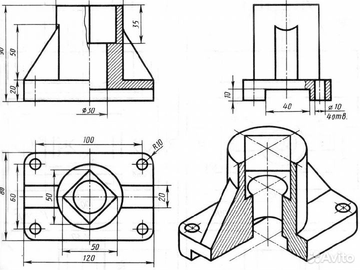 Чертежи, начертательная геометрия, инженерная граф