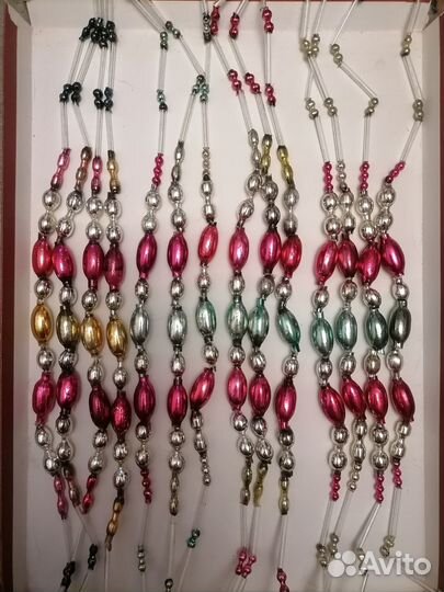 Елочные игрушки СССР бусы
