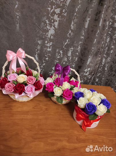 Букеты из мыльных роз