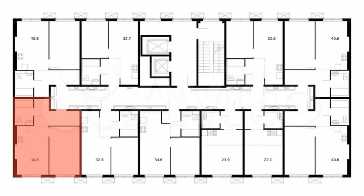 1-к. квартира, 40,8 м², 15/17 эт.