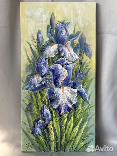 Картина маслом на холсте «Ирисы»
