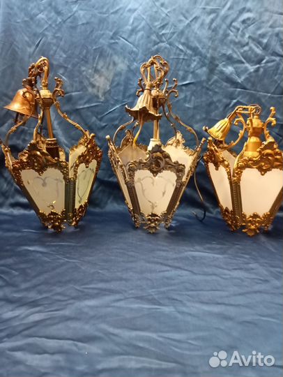 Люстра фонарь бронза и