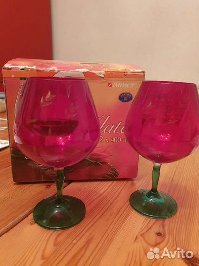 Бокалы коньячный стекло + bohemia новые