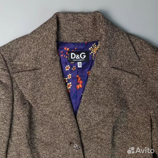 D&G Твидовый жакет шерсть шёлк 44р