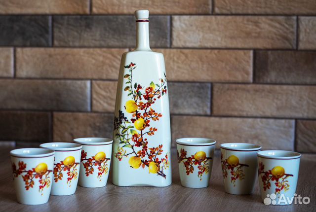 Фарфор Hollohaza, Венгрия 60е. Штоф и стаканы