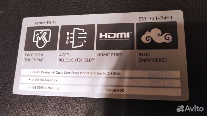 Ноутбук Acer, 4 ядра (ES1-731-P4HT)