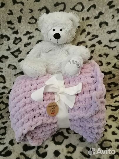 Плед детский вязаный ручная работа