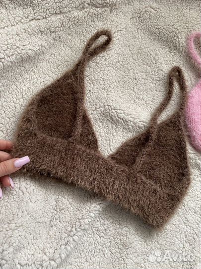 Вязаный топ, мягкий топ на бретельках