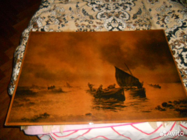 Старинные зеркало, Картина на полировке