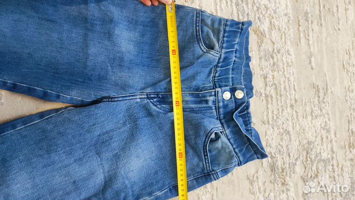 Джинсы утеплённые на флисе зимние 146