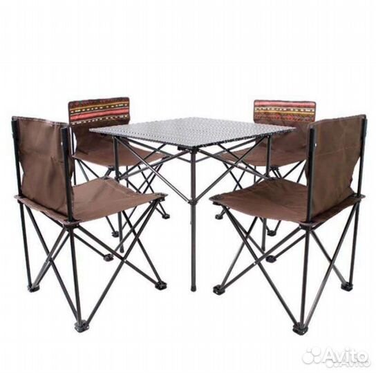 Раскладной стол и 4 стула для пикника