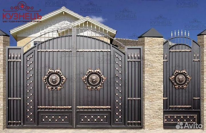 Ворота распашные кованные