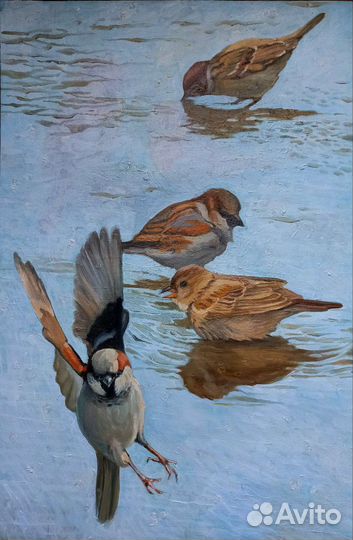 Картина маслом на холсте Птицы