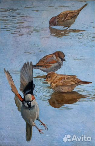 Картина маслом на холсте Птицы
