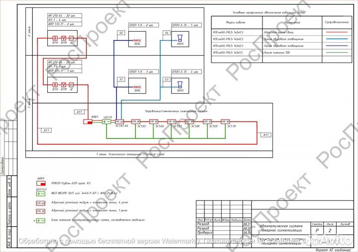 Проект пожарной сигнализации, пожаротушения