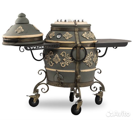 Тандыр «Фирменный» Графит, 2 стола, на колесах