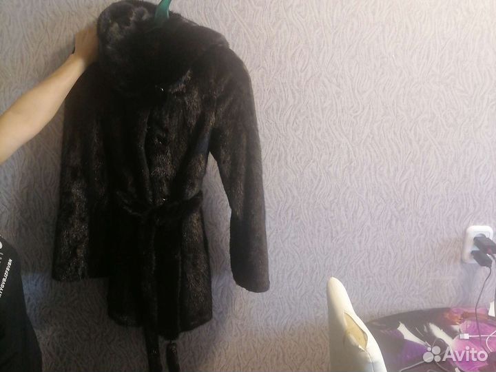 Шуба норковая с капюшоном