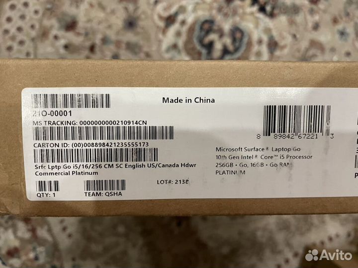 Surface Laptop Go i5/16Gb/256Gb Platinum