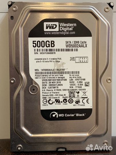 Жесткий диск WD Black WD5002aalx, 500гб, 3.5
