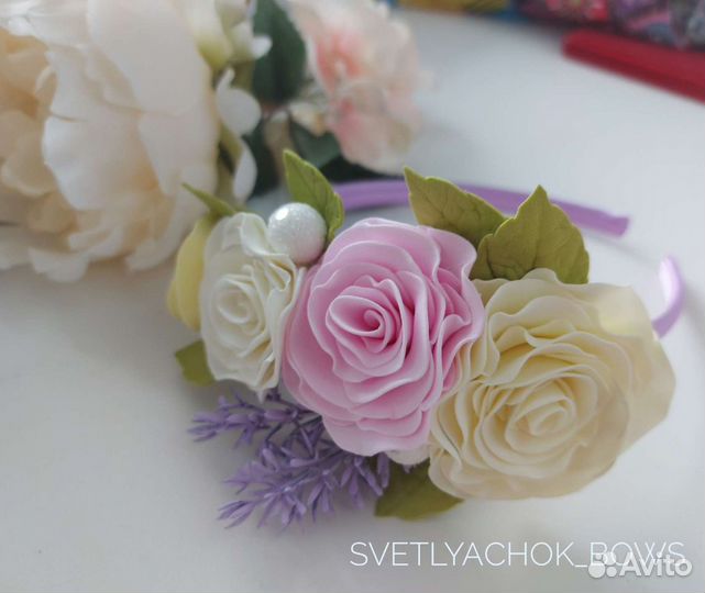 Ободок для волос ручной работы