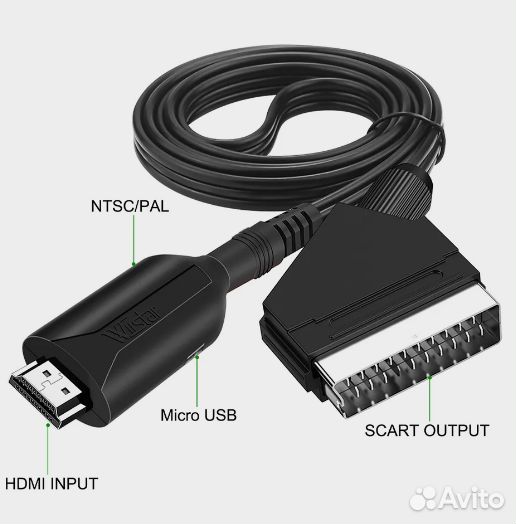 Конвертер-адаптер, кабель hdmi scart 1 метр