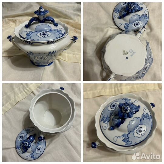 Посуда гжель СССР ручная работа