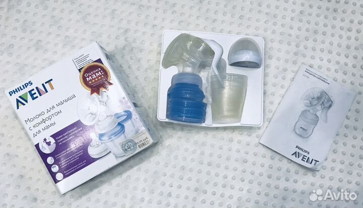 Молокоотсос ручной avent +бутылочка avent с новой