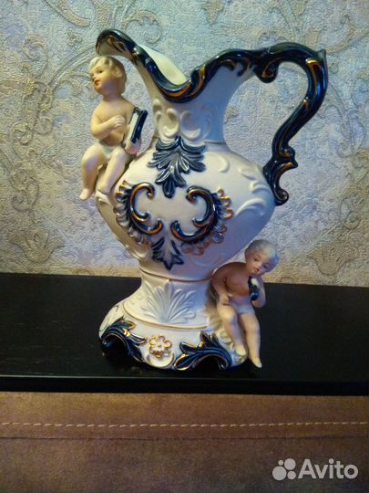 Ваза кувшин Путти фарфор блюдца керамика