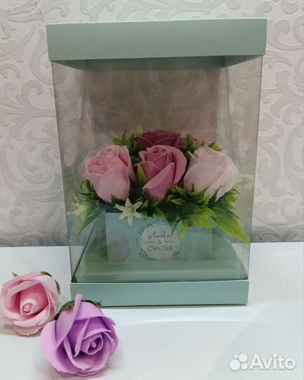 Цветы, букеты из мыльных роз, подарок