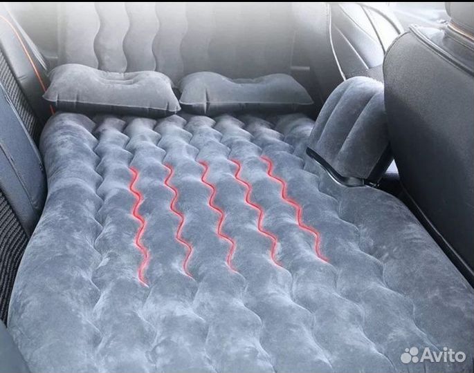 Надувной матрас в машину со спинкой с насосом 12v