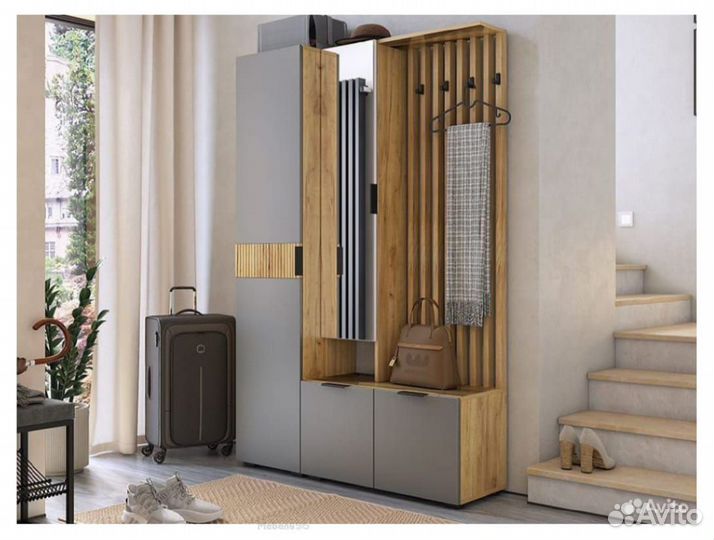 Прихожая Бери дуб крафт золотой/графит