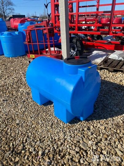 Пластиковая ёмкость эвг 500 л горизонтальная синя