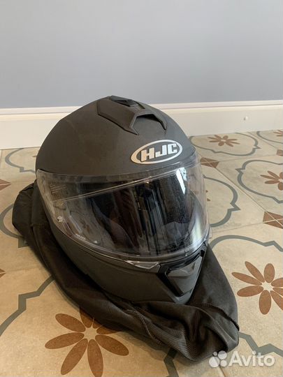 Матовый мотошлем HJC i90 stone grey