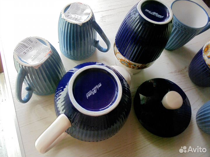 Чайник керам 830 мл Ноктюрн + 2 вазы 15х9 см