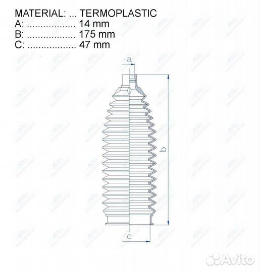 RDZ0023MG Пыльник рулевой рейки