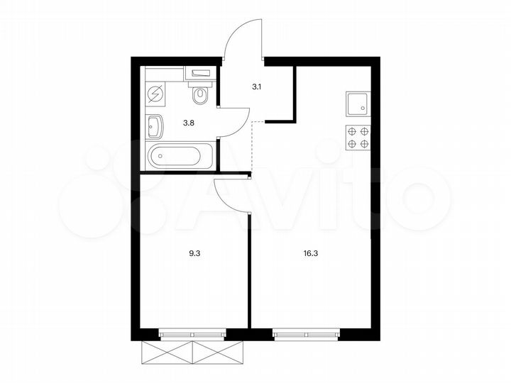 1-к. квартира, 32,5 м², 13/33 эт.