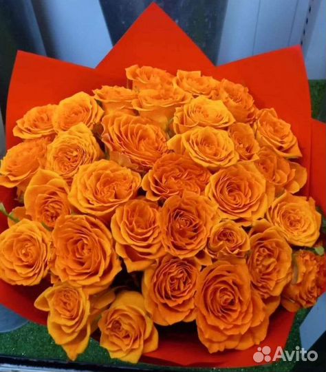 Оранжевые розы. Рыжие розы. Яркие розы. Розы Омск