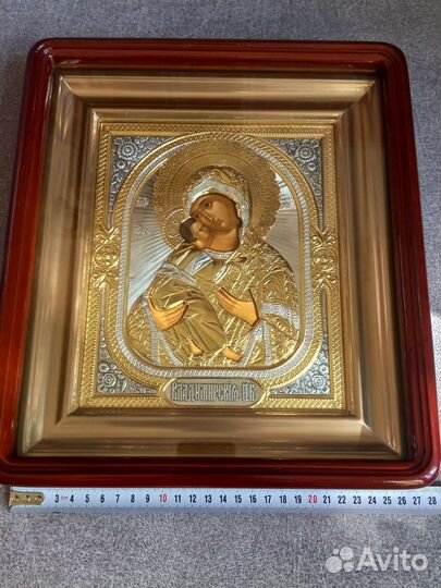 Серебряная икона (960 проба) Владимирской Б.М