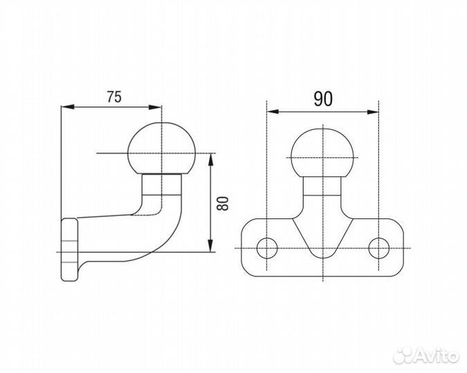 Шар фаркопа тип F оцинкованный Гранд