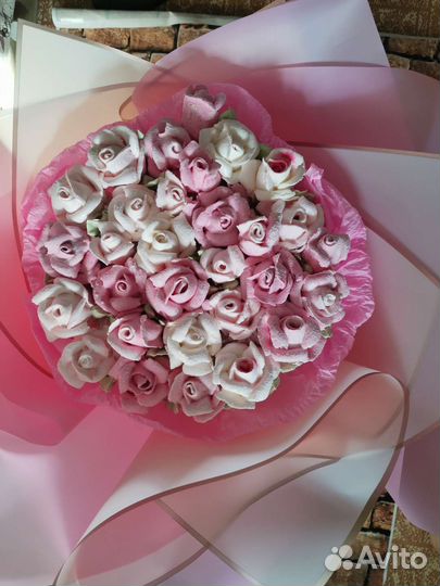 Сладкие букеты из зефирных цветов