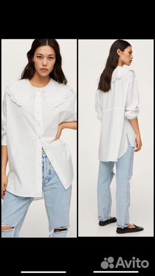 Рубашка белая mango